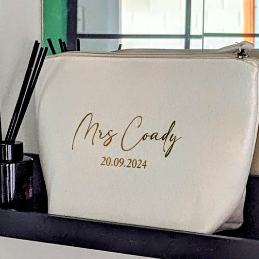 Ivory cosmetics bag