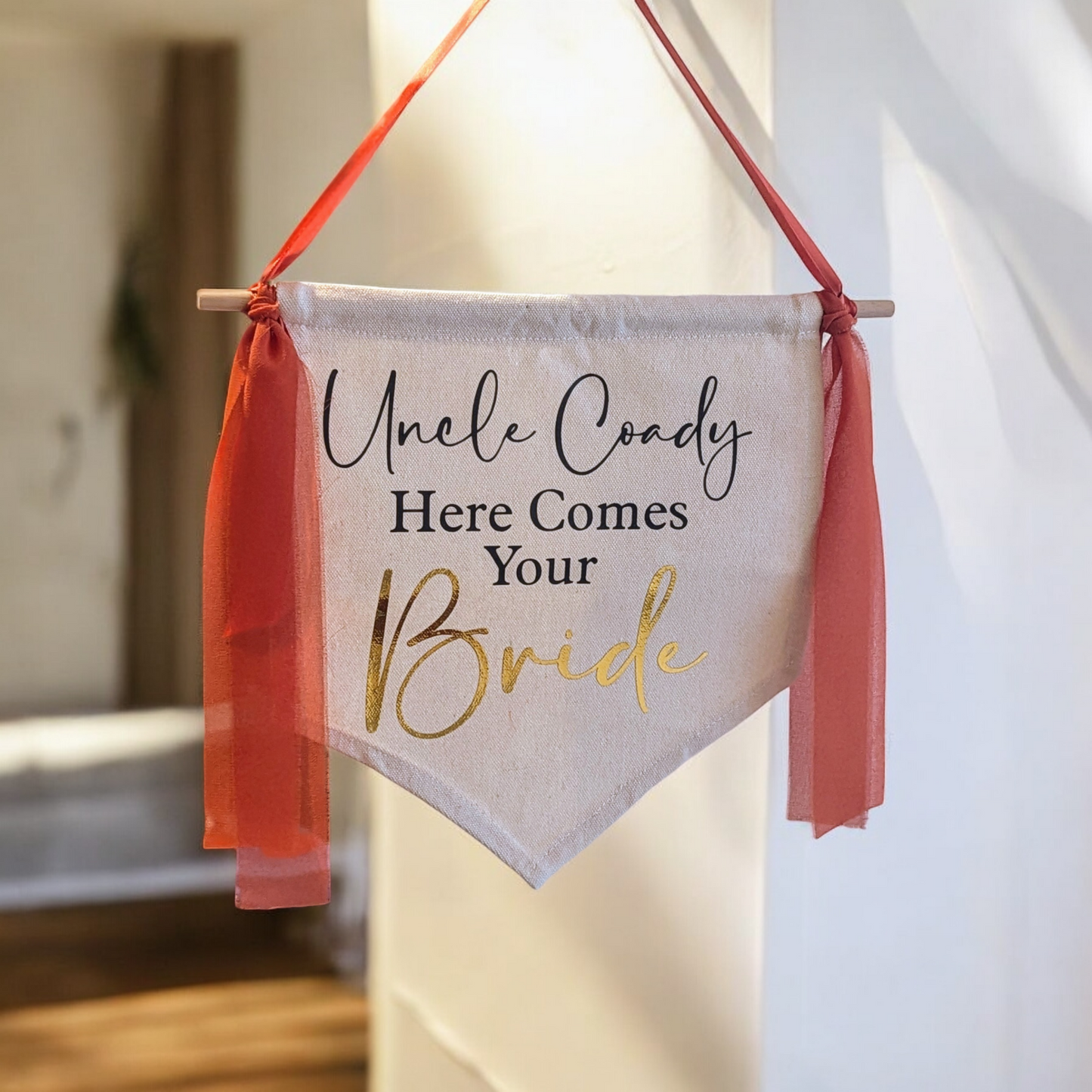 Here comes The Bride pennant flag